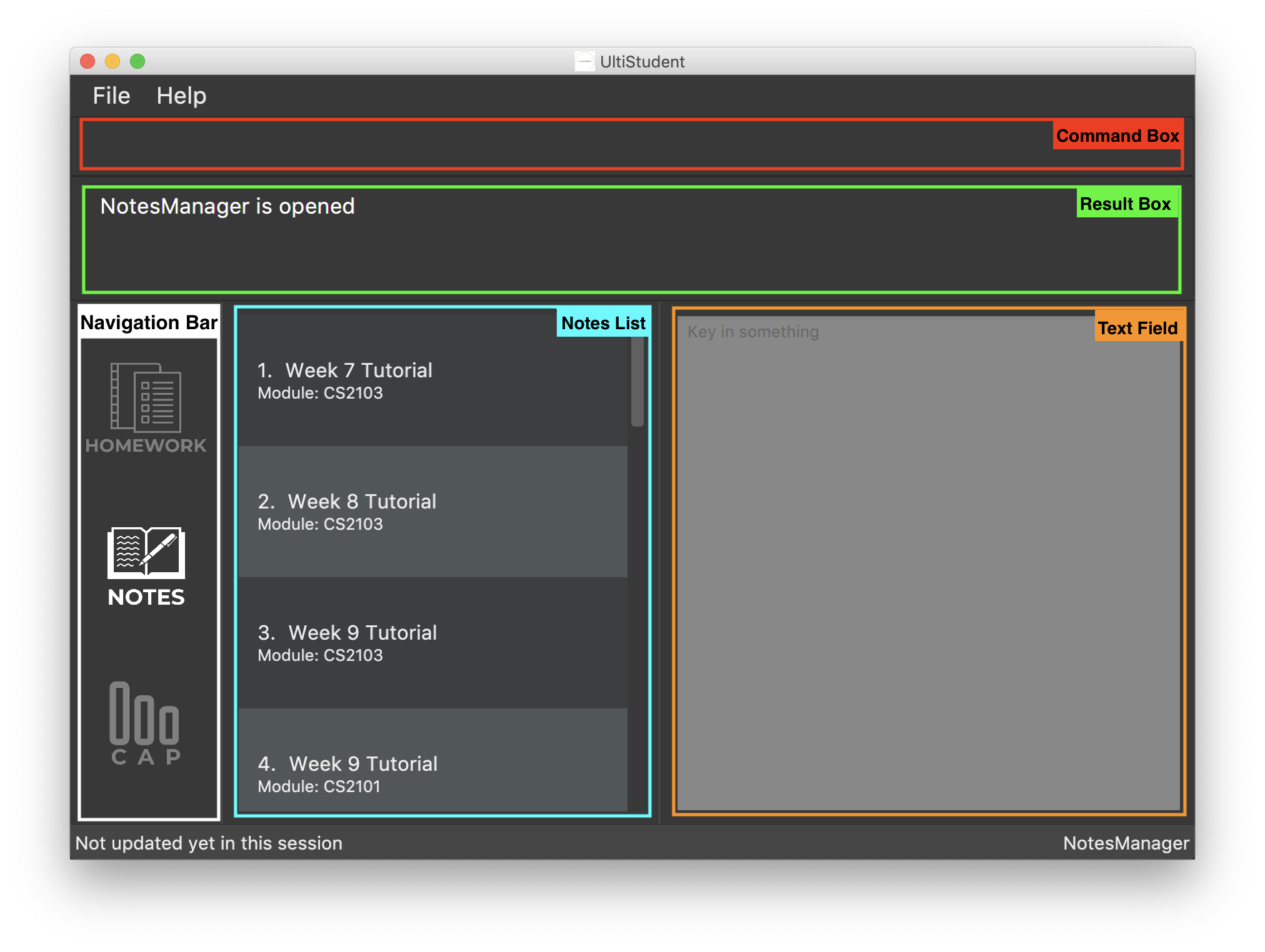 UI notes manager